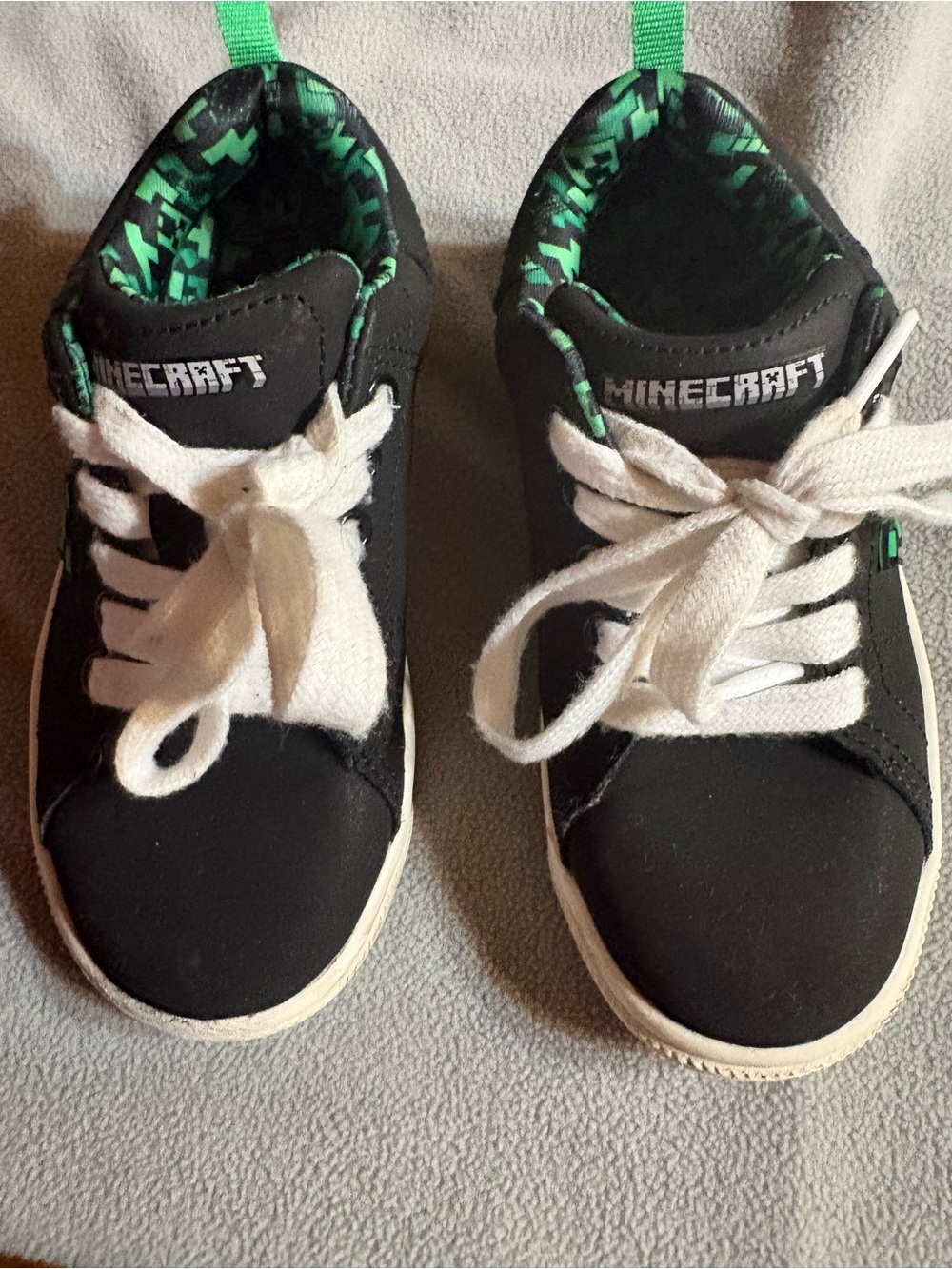 Minecraft Kids Black Sneakers with Green Accents